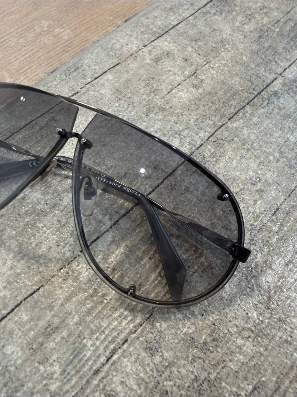 Alexander McQueen AMQ 4075/S Vintage Aviator Sunglasses - Picture 2 of 11
